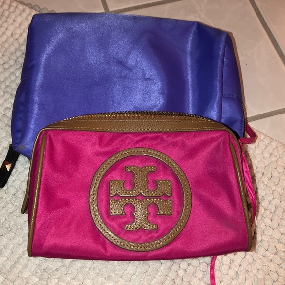 Tory Burch - cosmetic bag. Pink vinyl and tan leather. - Picture 9 of 9